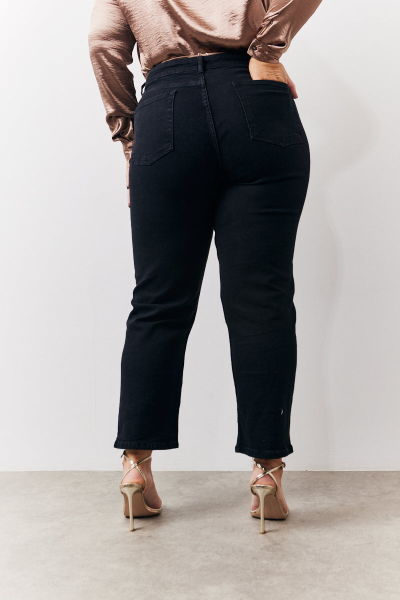 Straight Leg High Rise Ankle Grazer Jeans