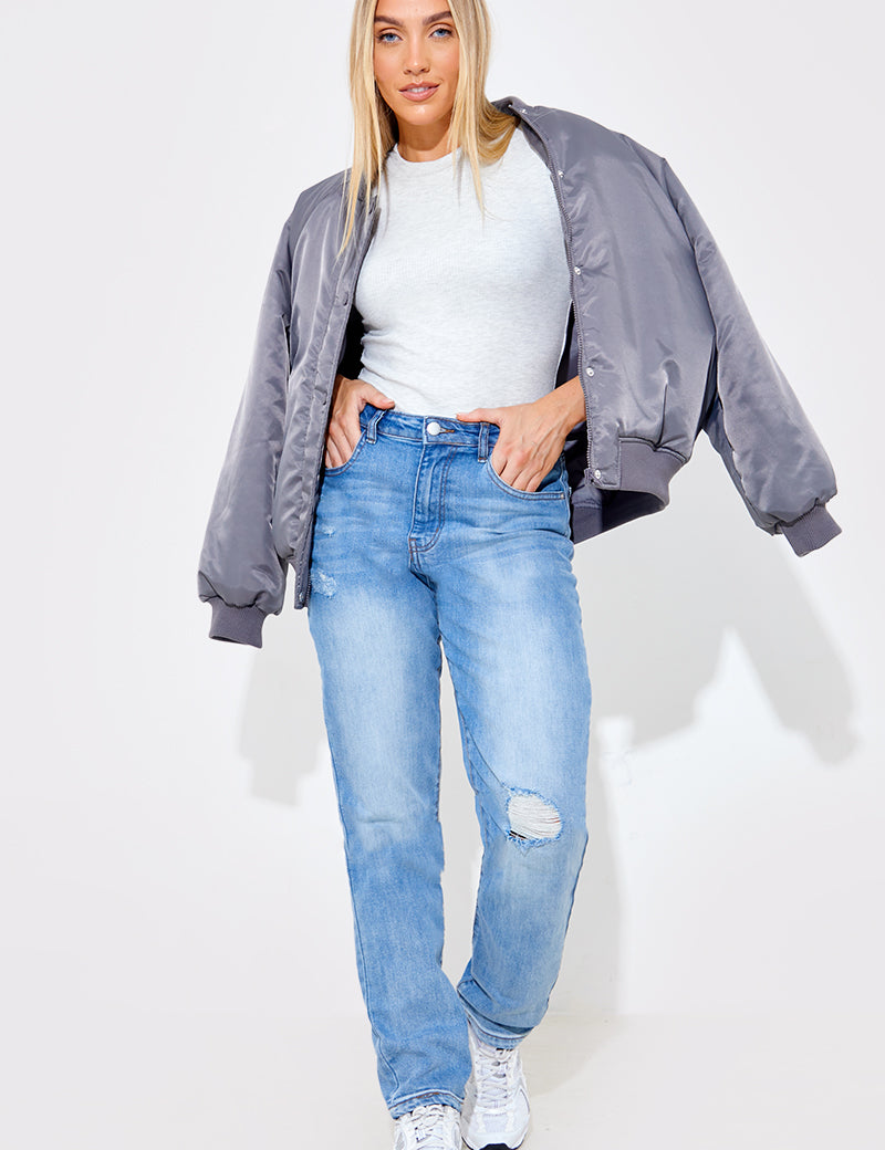 Distressed Mom Jeans