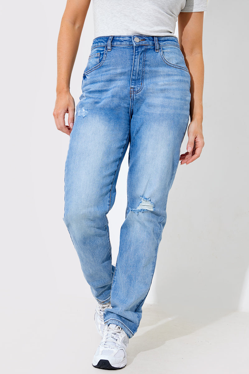 Distressed Mom Jeans