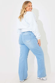 Distressed Straight Leg Jeans