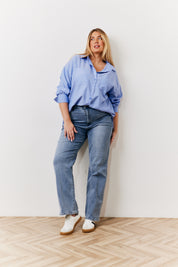Oversized Striped Poplin Shirt