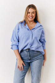 Oversized Striped Poplin Shirt