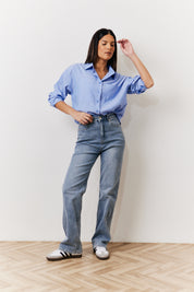Oversized Striped Poplin Shirt