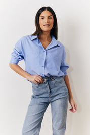 Oversized Striped Poplin Shirt