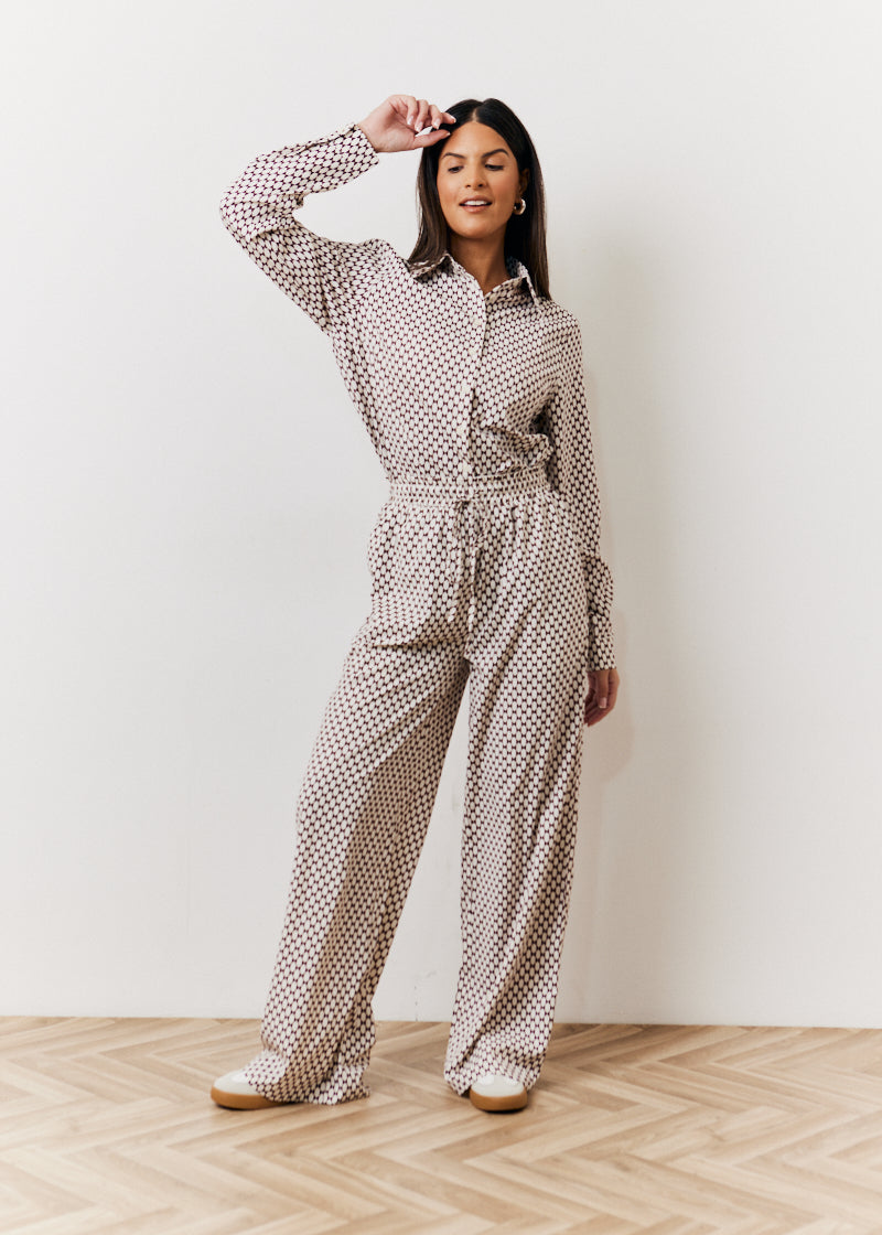 Geo Print Wide Leg Trousers
