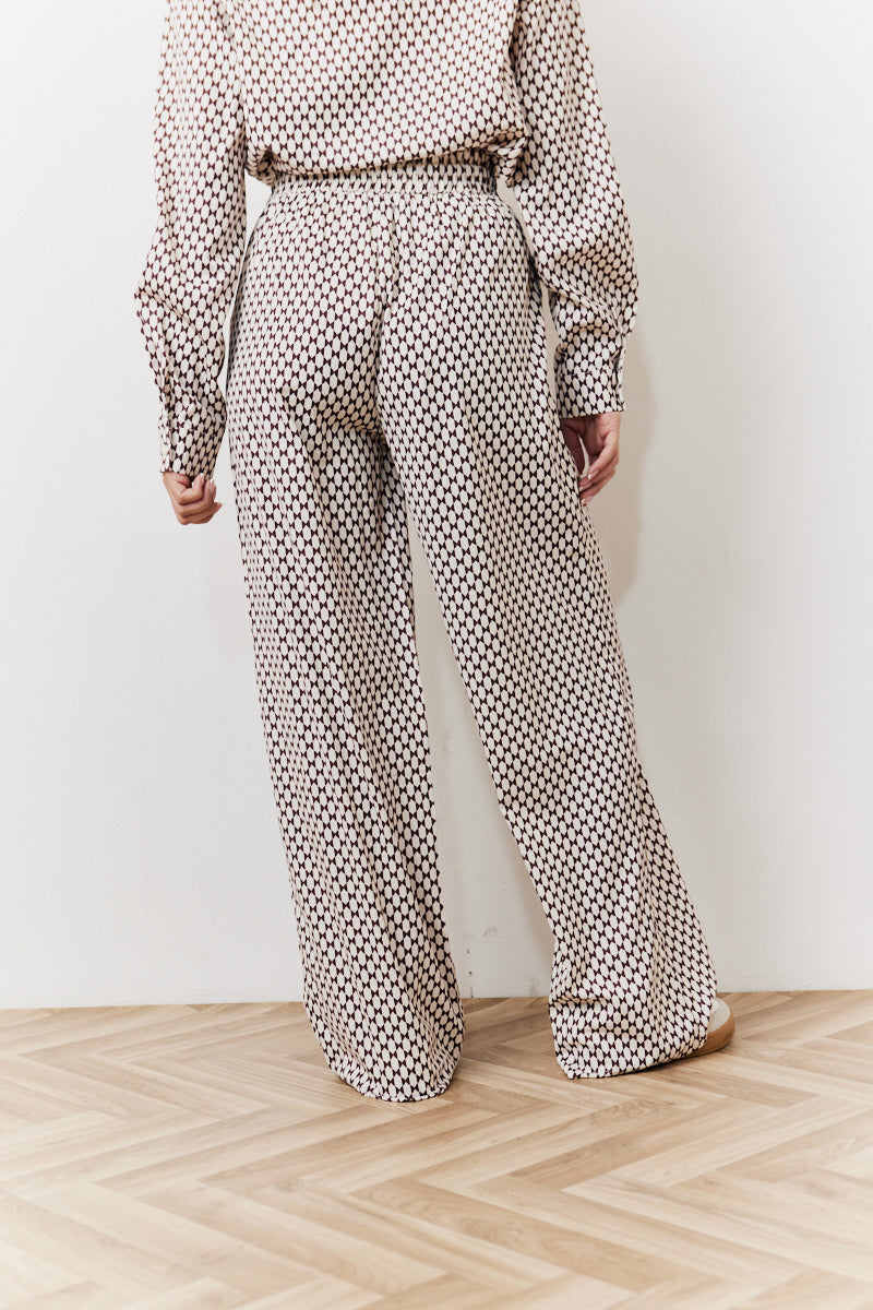 Geo Print Wide Leg Trousers