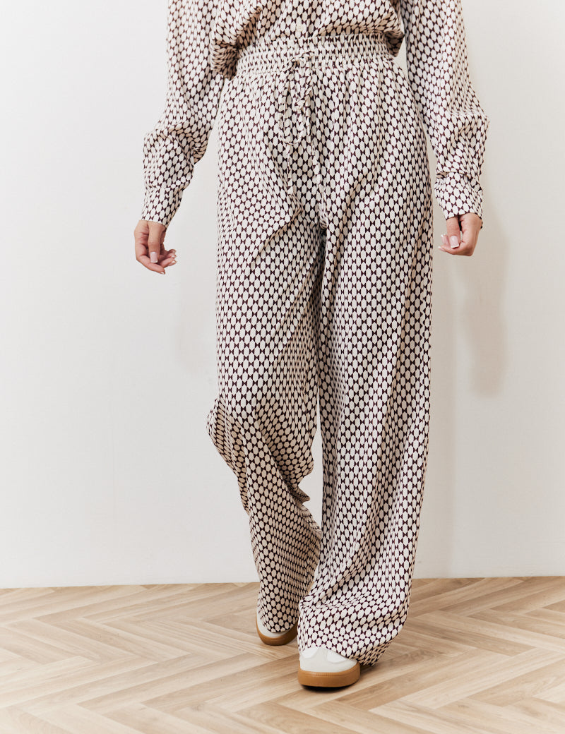 Geo Print Wide Leg Trousers