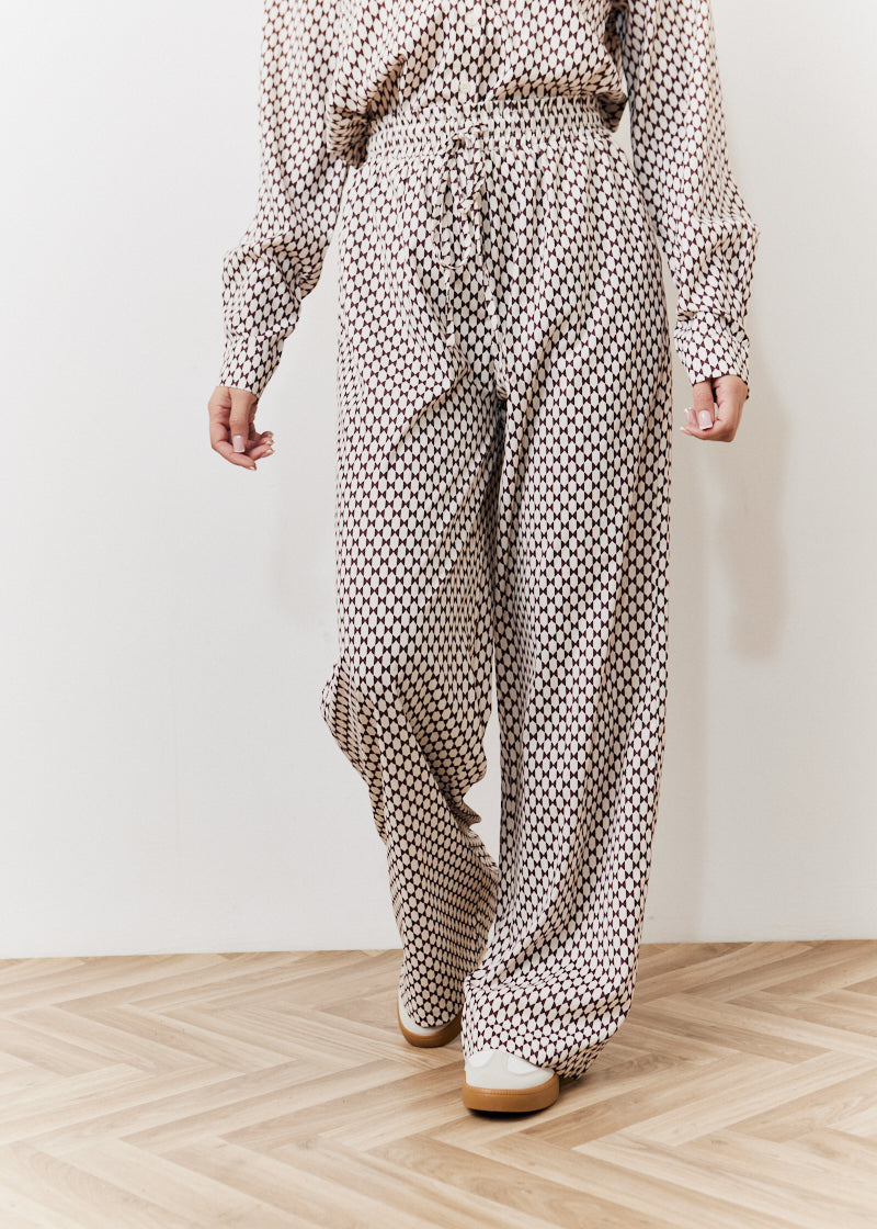 Geo Print Wide Leg Trousers