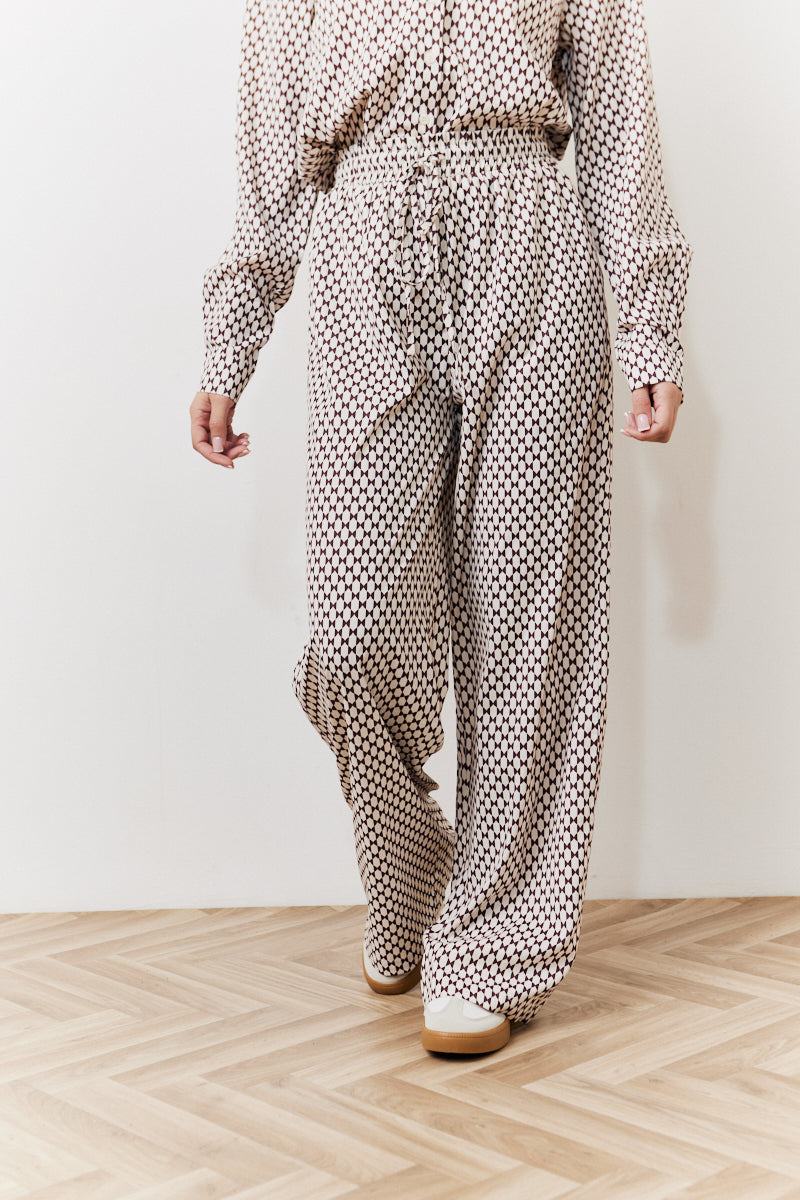 Geo Print Wide Leg Trousers
