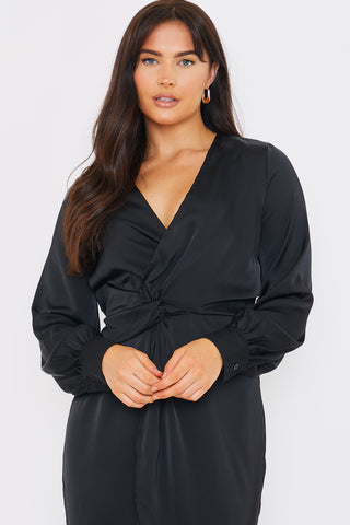 TWIST ON TIMELESS WOVEN MIDI DRESS