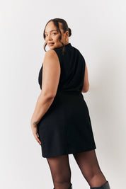 Round Neck Button Through Mini Dress