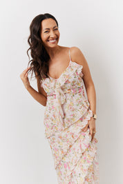 Floral Frill Maxi Dress