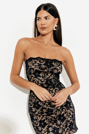 Lace Mini Dress With Removable Sleeves