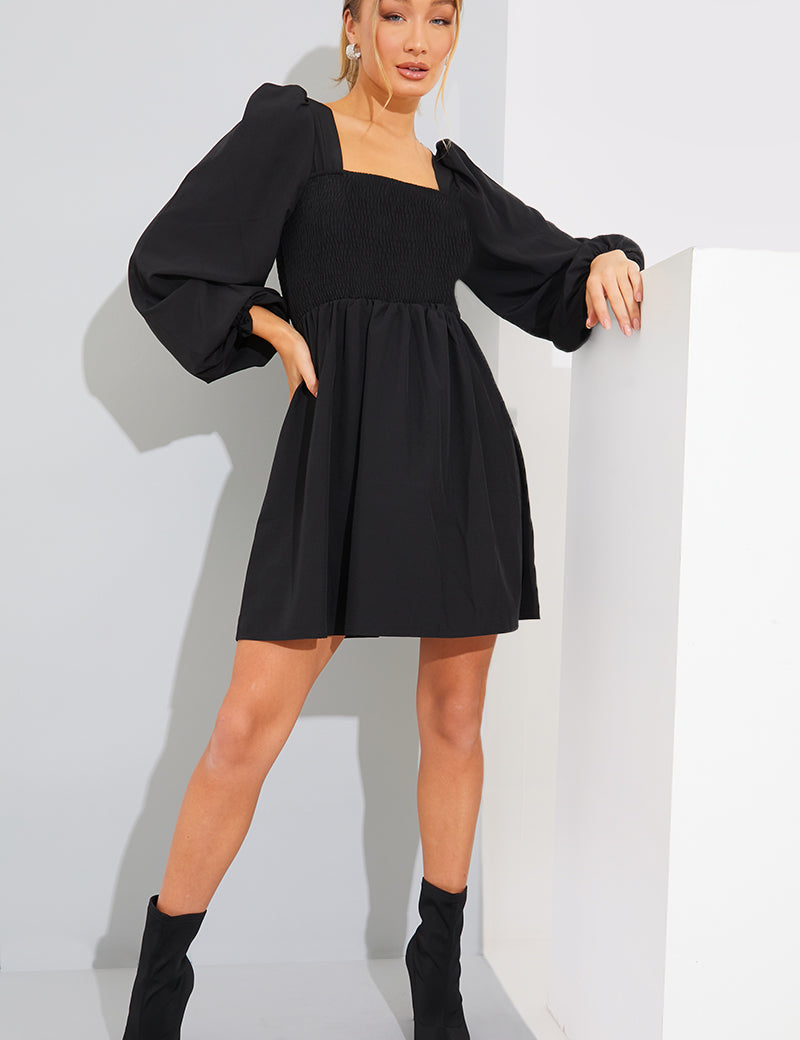 ShirBodice Long Sleeve Mini Dress