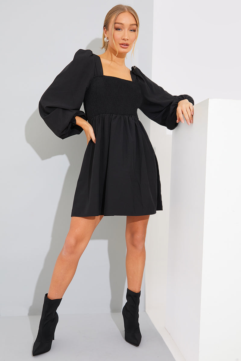 ShirBodice Long Sleeve Mini Dress