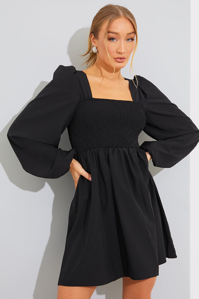 ShirBodice Long Sleeve Mini Dress
