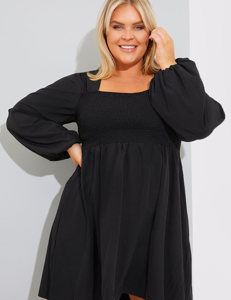 ShirBodice Long Sleeve Mini Dress