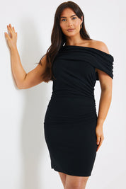 Asymmetric Ruched Mini Dress
