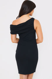 Asymmetric Ruched Mini Dress