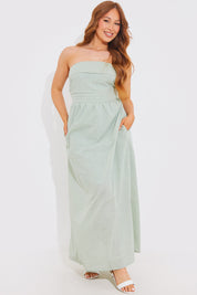 Bandeau Linen Look Midi Dress