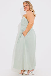 Bandeau Linen Look Midi Dress