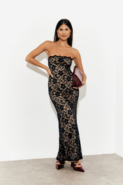 Lace Bandeau Maxi Dress