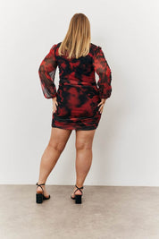Abstract Print Wrap Mini Dress - InTheStyle