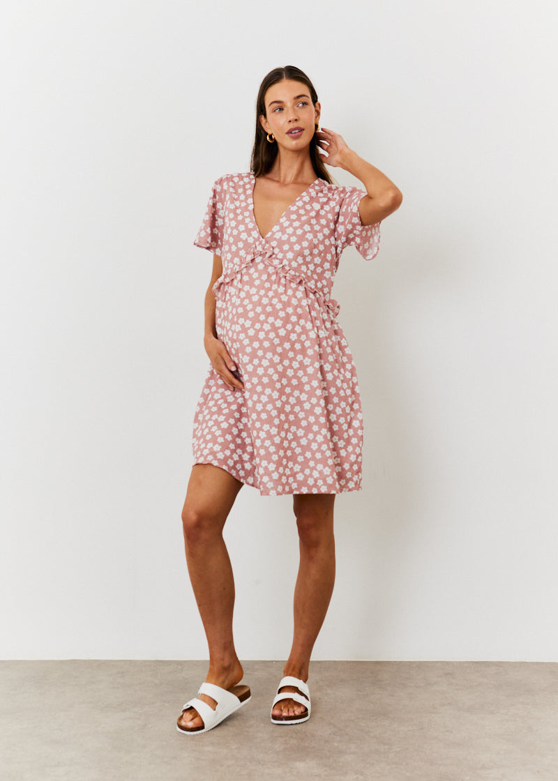 Maternity Floral Print Skater Dress