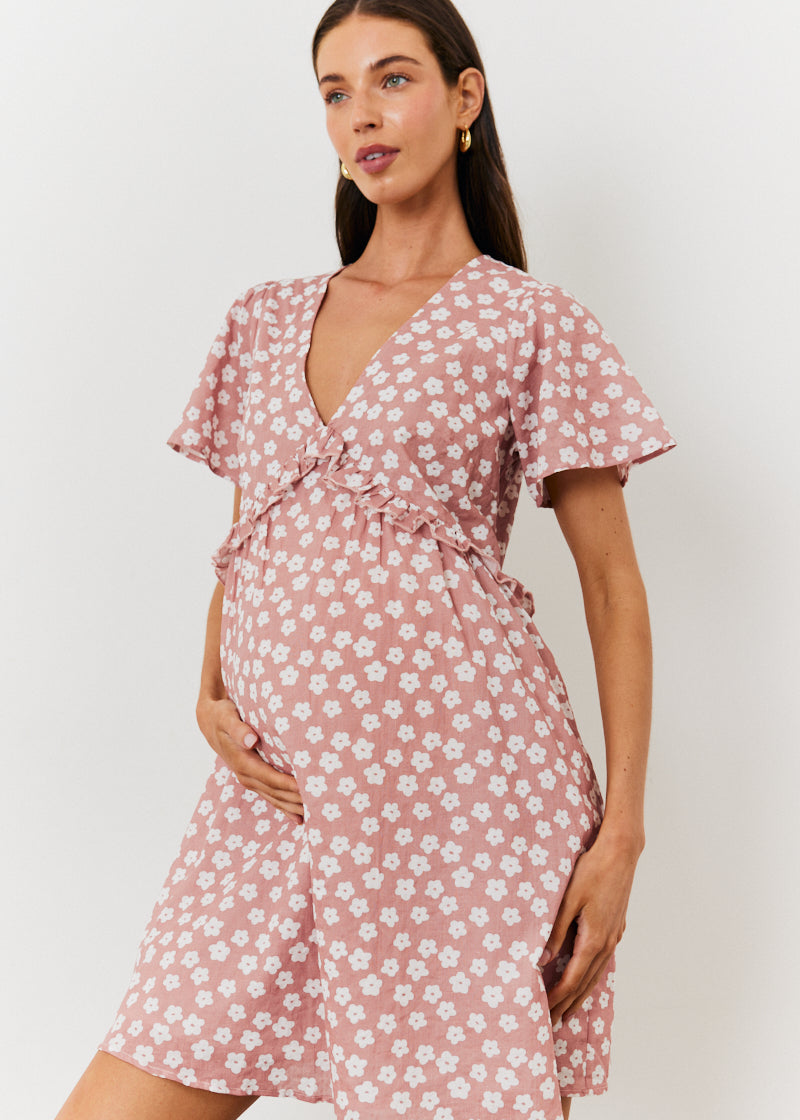 Maternity Floral Print Skater Dress