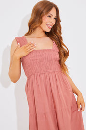 Cami Strap Maxi Tiered Maxi Dress