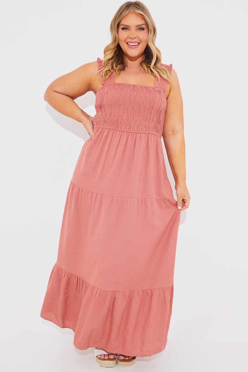 Cami Strap Maxi Tiered Maxi Dress