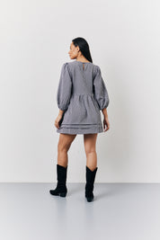 Black Check Mini Smock Dress