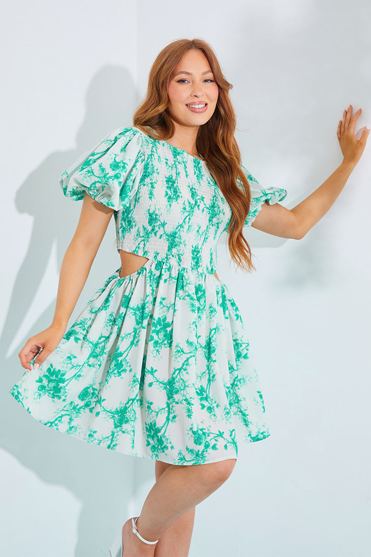 Sleeveless Embroidered Bust Mini Dress main image 1