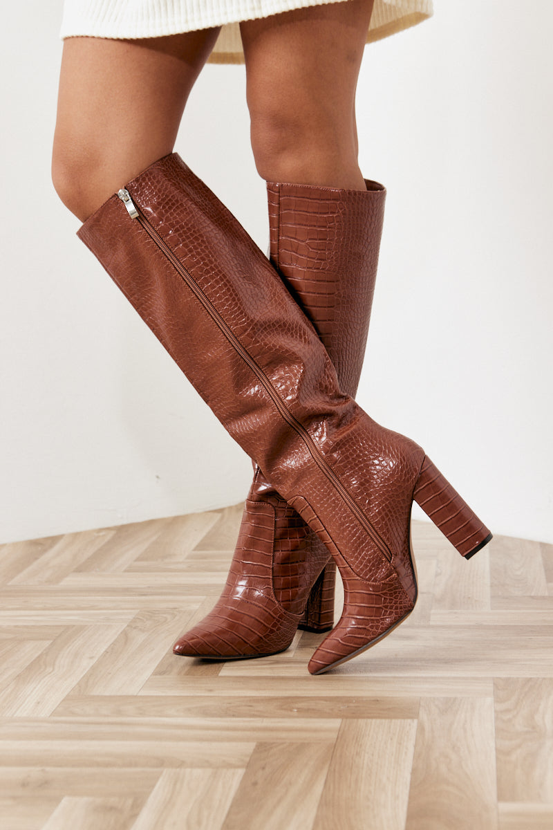 Croc Knee High Boots
