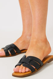 Snake Detail Flat Sandal