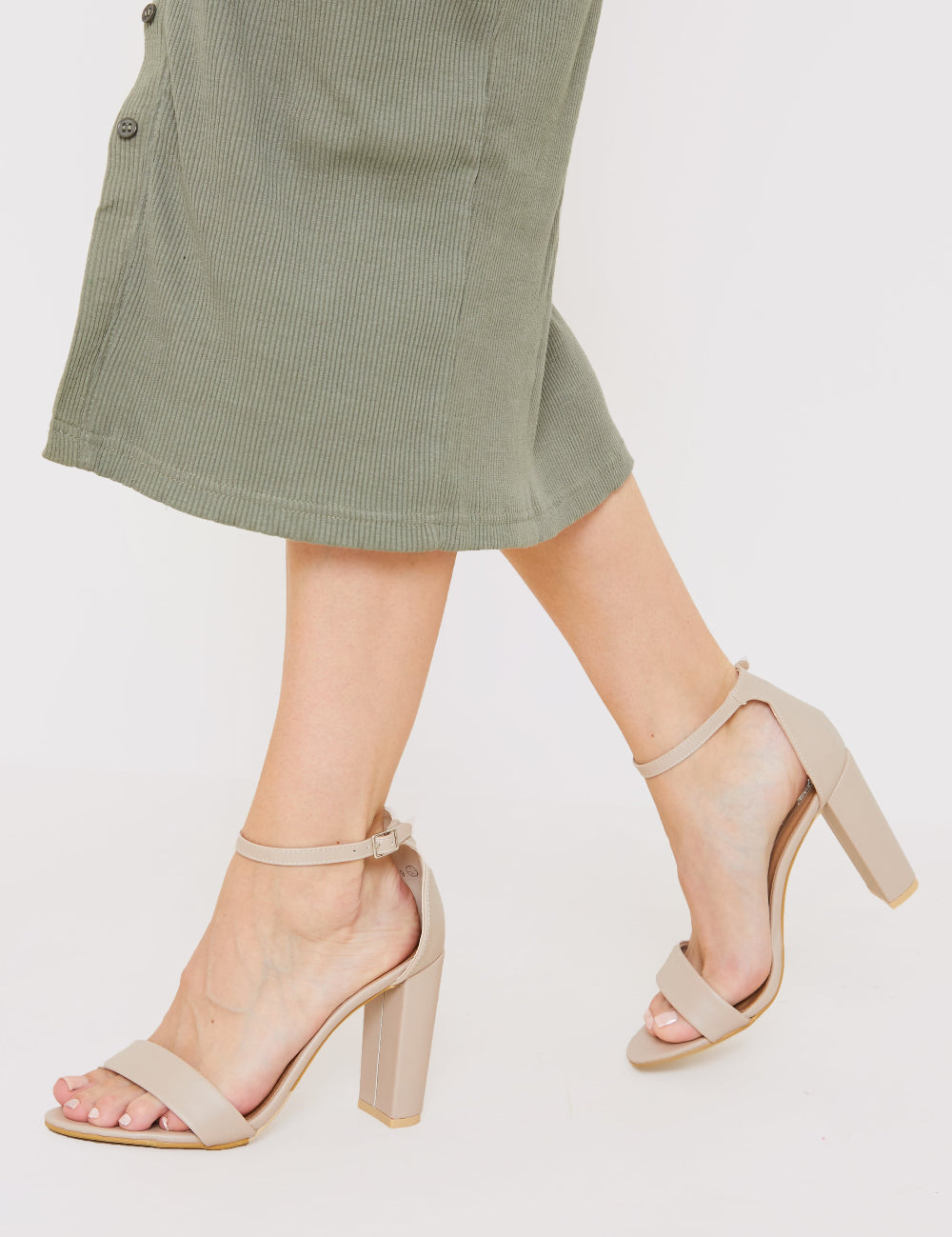 Leather Look Barely There Heels