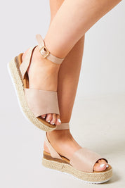 Metallic Strap Flatform Wedges