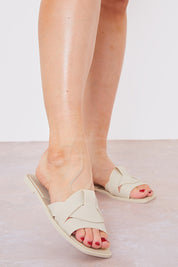 Rubberised Criss Cross Flat Sandal