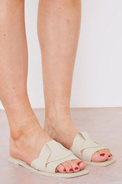 Rubberised Criss Cross Flat Sandal