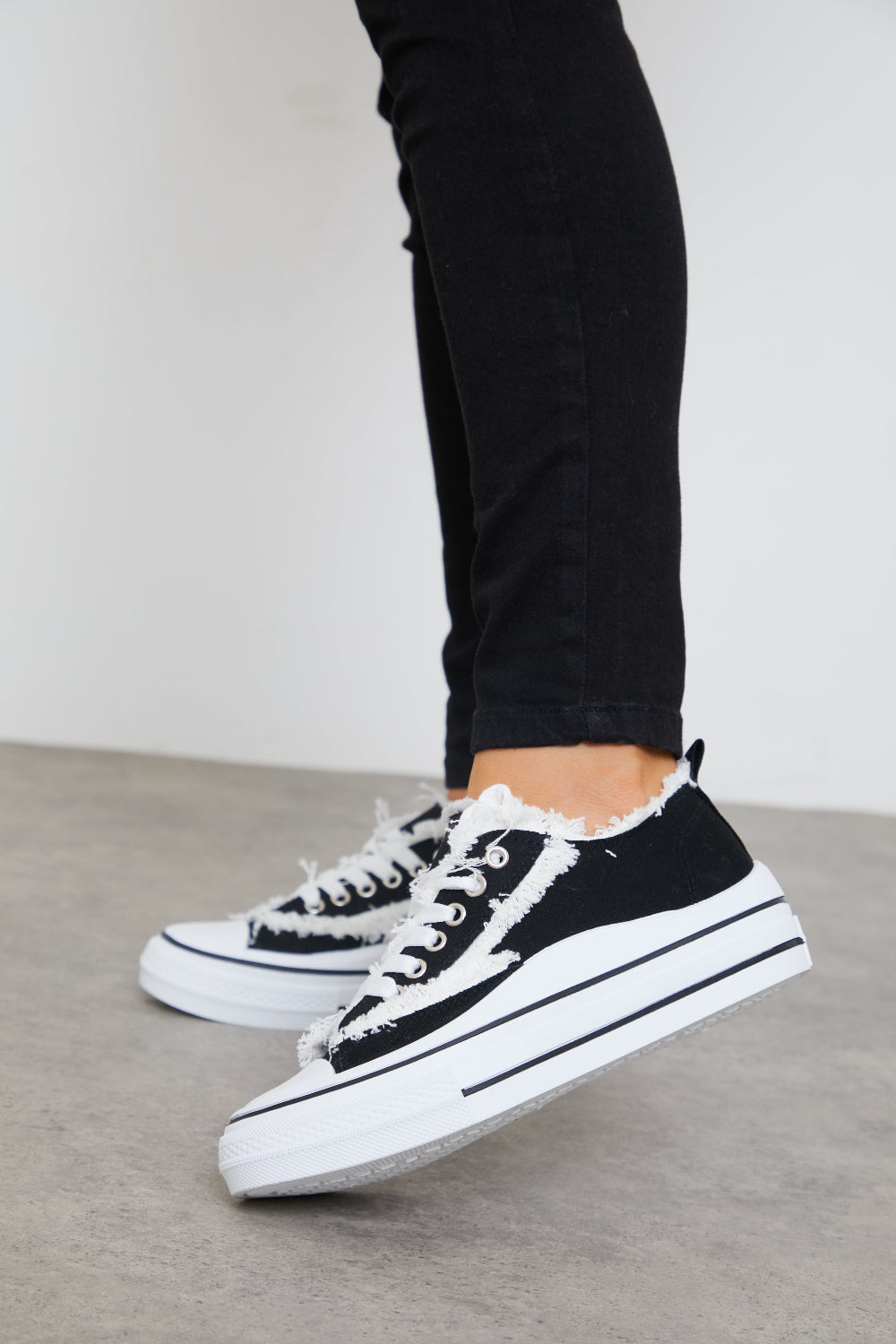 Seam Detail Low Top Canvas Trainer
