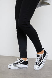 Seam Detail Low Top Canvas Trainer
