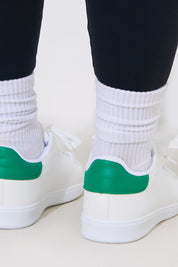 CONTRAST COLOUR HEEL LACE UP TRAINERS