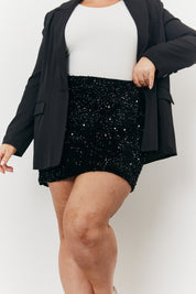 Velvet Sequin Mini Skirt