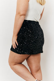 Velvet Sequin Mini Skirt