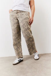 Snake Print Straight Leg Jeans
