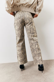 Snake Print Straight Leg Jeans