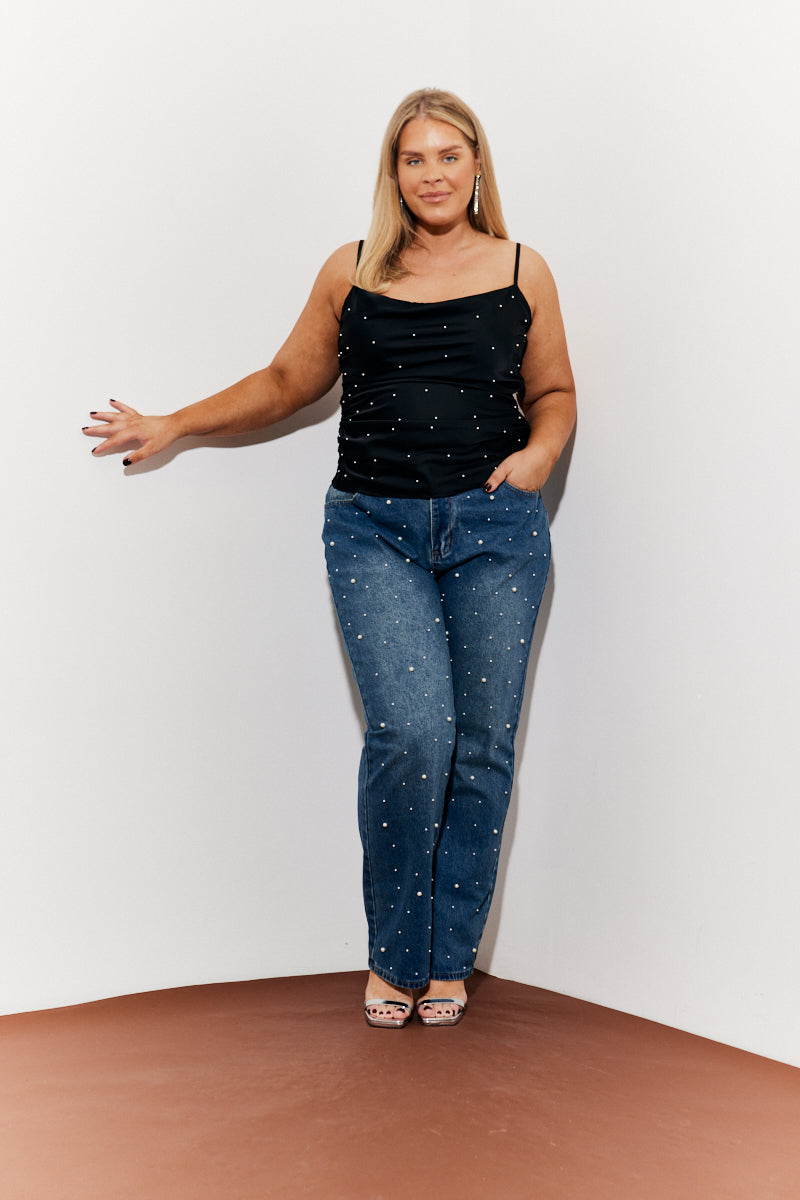 Pearl Detail Jeans