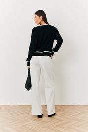 Contrast Binding Knit Cardigan