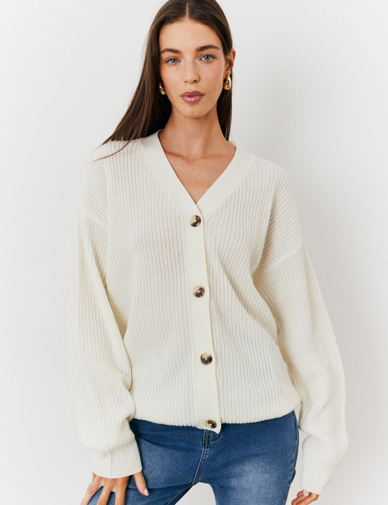 Button Front Knit Cardigan