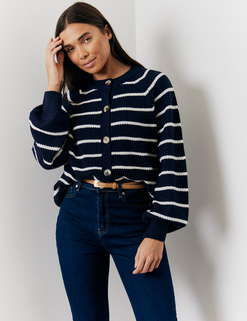 Stripe Button up Cardigan